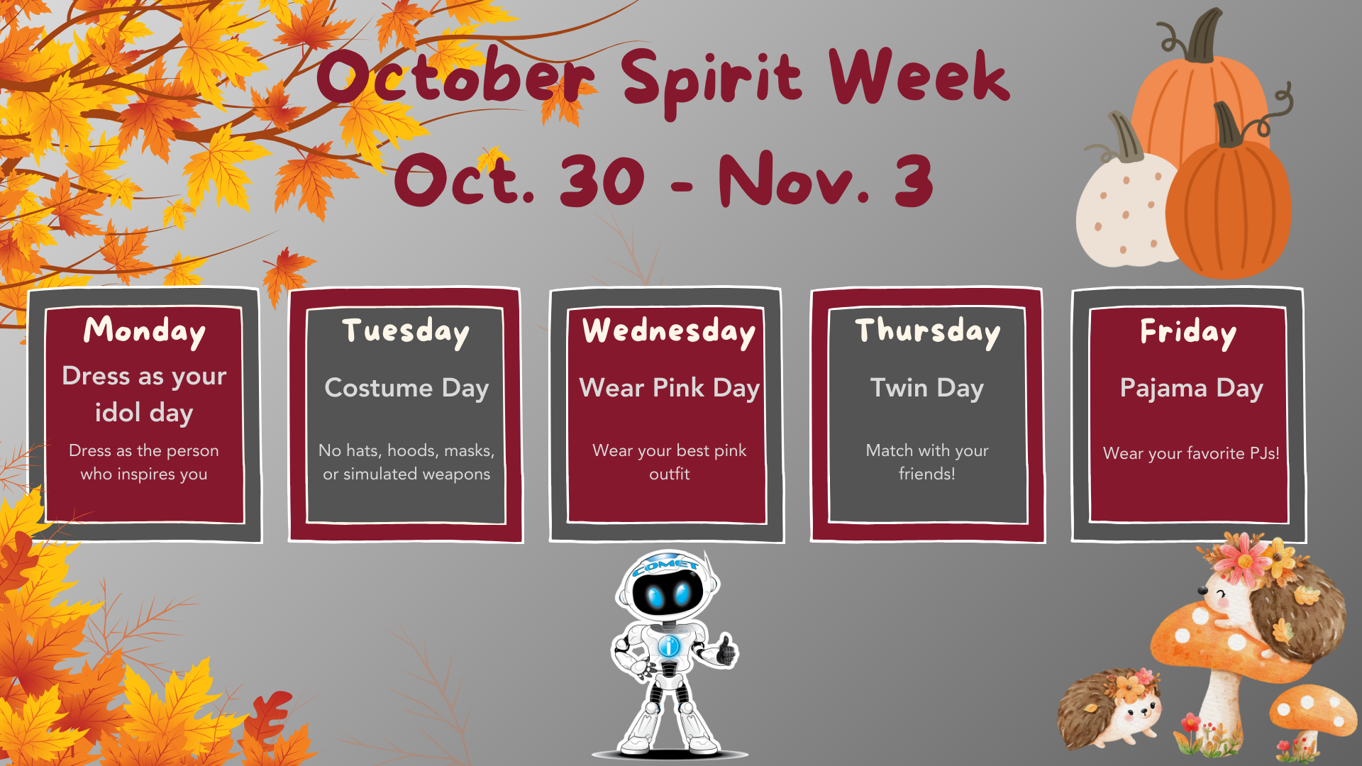 October 2023 Spirit Week